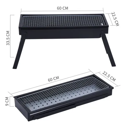 Barbecue Portable Pliant en Inox pour Camping et Jardin