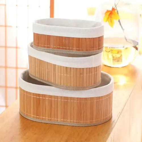 Paniers de Rangement en Bambou  Lot de 3 de haute qualité
