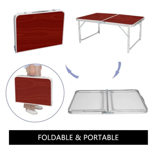 Table pliante valise Portable en métal aluminium 120 x 60 x 70 cm
