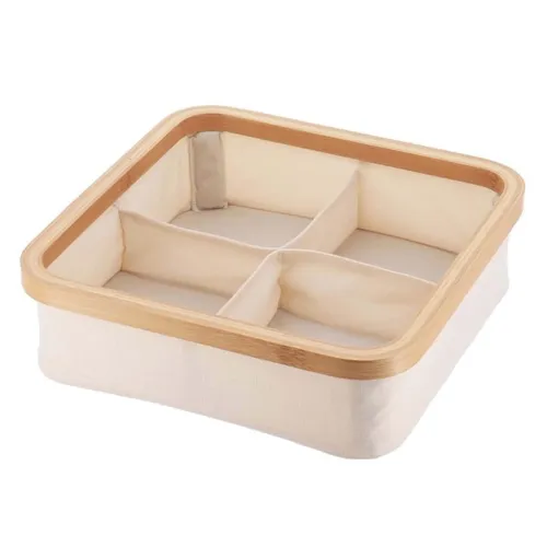 Panier Organisateur en Feutre Tissé pour Salle de Bain - 4 Compartiments
