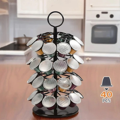 Porte-Capsules à Café 40 Pièces  Support Rotatif 360 Degrés