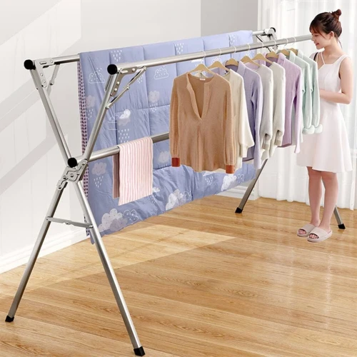 Séchoir pratique et gain de place  Rétractable en acier inoxydable avec 20 crochets