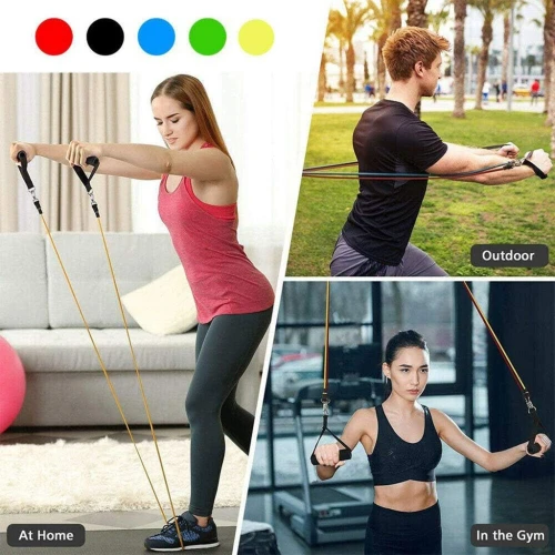 Cordes élastiques de musculation Ensemble de bandes pour sport 11Pcs (5Kg-45Kg)  طقم التدريب المنزلي