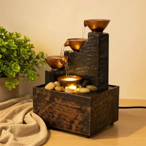 Fontaine Décorative Cascade avec Lumière LED  Ambiance Relaxante V1