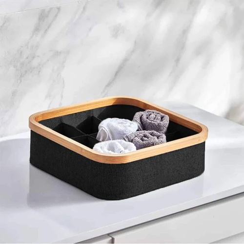 Panier Organisateur en Feutre Tissé pour Salle de Bain - 4 Compartiments