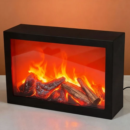 Cheminée LED Moderne Effet Flamme  Forme Rectangulaire