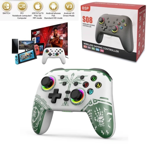 S08 Manette Gaming Sans Fil Compatible PC, Nintendo, iOS et Android