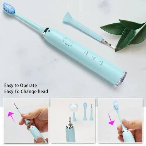 Brosse à Dents à Ultrasons 3en1  Nettoyage Profond, 3 Vitesses, Étanche