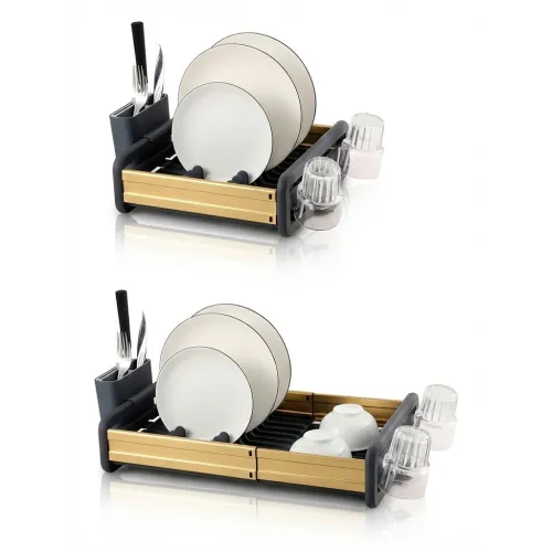 Égouttoir à Vaisselle Extensible 62118  Aluminium Durable pour Cuisine