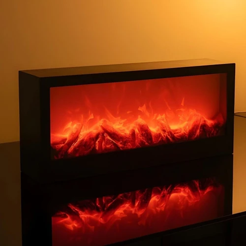 Cheminée Décorative LED avec Effet Flammes  Forme Rectangulaire