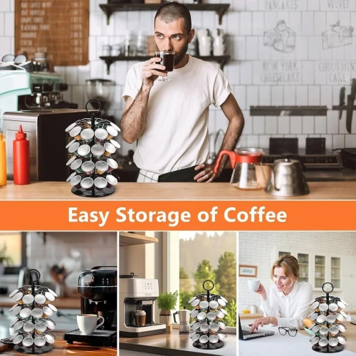 Porte-Capsules à Café 40 Pièces  Support Rotatif 360 Degrés