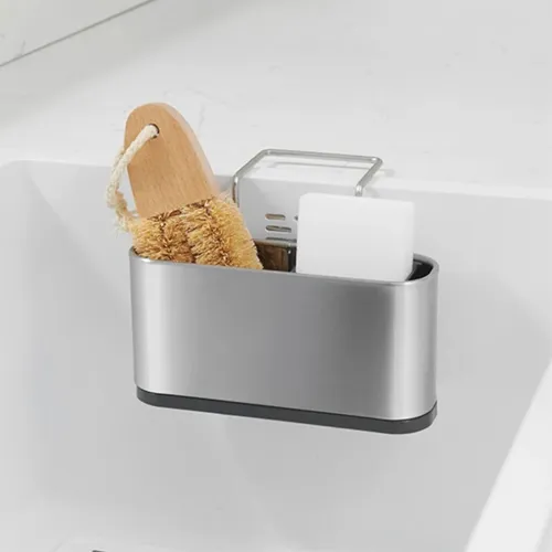 Porte-Éponge pour Évier en Acier Inox  Organiseur de Cuisine