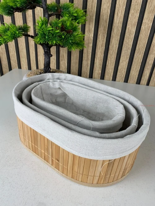 Paniers de Rangement en Bambou  Lot de 3 de haute qualité