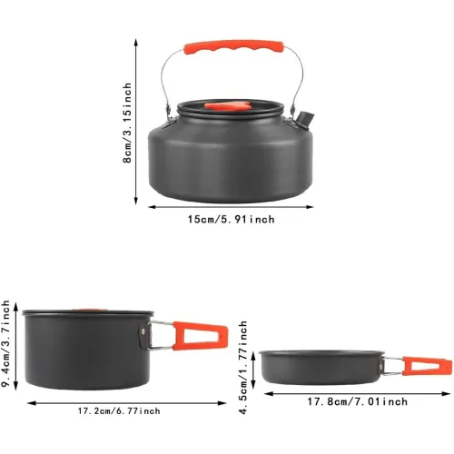 Set Cuisine Portable en Aluminium pour Outdoor  Camping et Randonnée