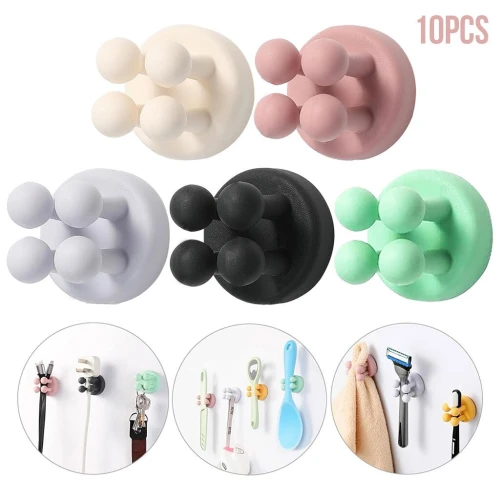 Lot de 10 Crochets en Silicone  Fixation Murale Multifonction