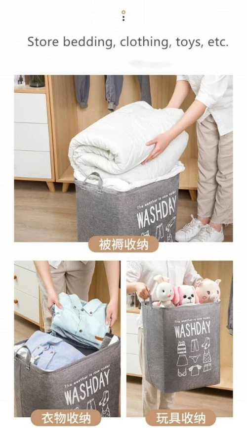 Panier à linge de grande capacité pliable pour vêtements couette pour salle de bain moderne