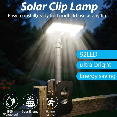 Lampe Solaire LED avec Clip  Capteur de Mouvement YX-672L-1