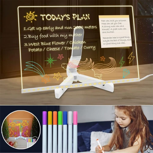 Tableau dÉcriture LED Lumineux avec Stylo 7 Couleurs