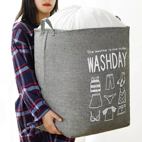Panier à linge de grande capacité pliable pour vêtements couette pour salle de bain moderne