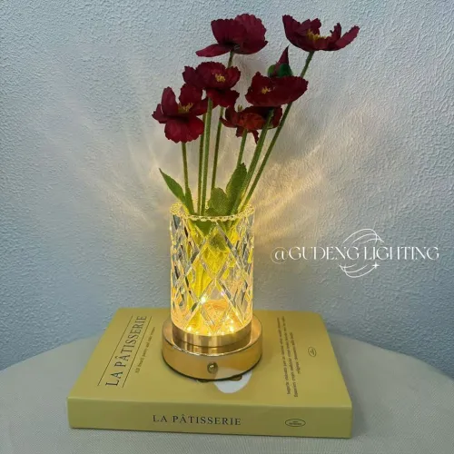 Vase LED en Cristal avec Contrôle Tactile  Éclairage RGB