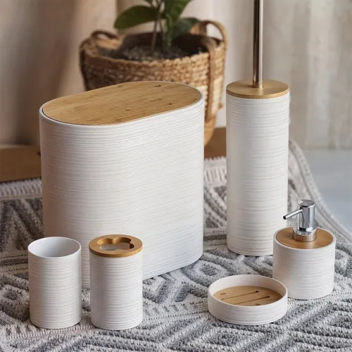 Kit Accessoires Salle de Bain 6 PCS - Forme Ovale Élégante