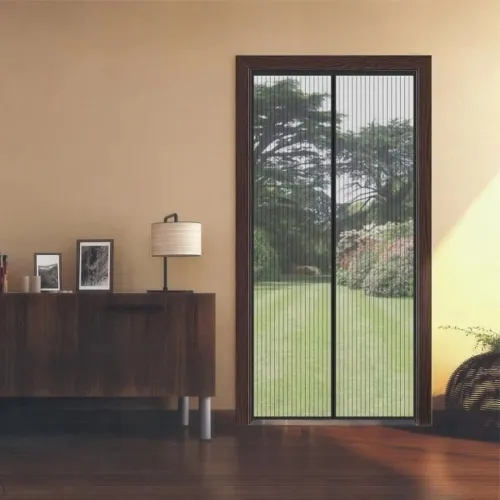 Moustiquaire rideau pour porte avec fermeture magnétique 100x210cm