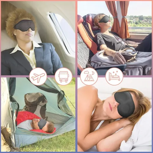 Masque de Sommeil Confortable  3D avec Sangle Réglable