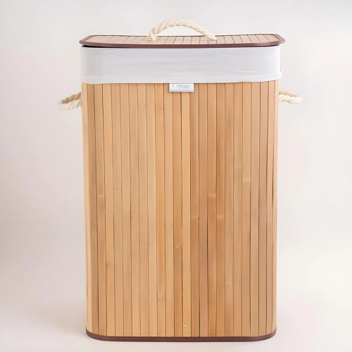 Panier à Linge Bambou Grand Format  Rangement Pratique et Élégant