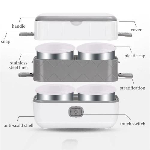Lunch Box Électrique Chauffante  Récipients en Acier Inoxydable