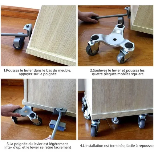 KIT Roulettes 5PCS LAMBOSS pour Déplacement Meubles 