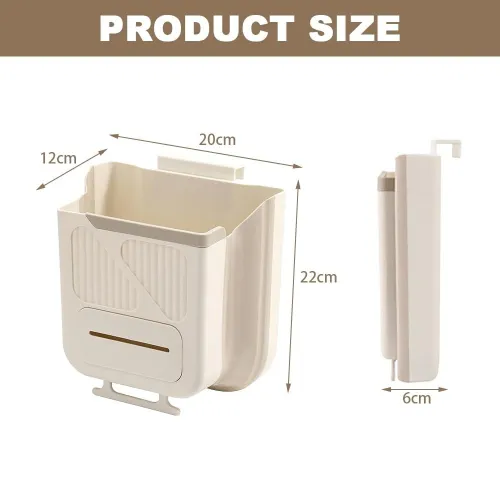 Poubelle Cuisine Accrochable  7L avec Distributeur de Sachets