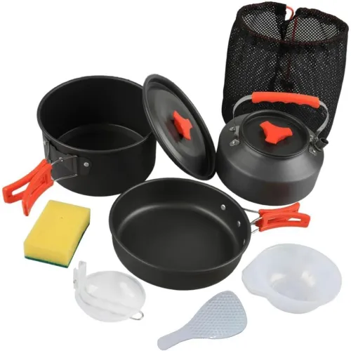 Set Cuisine Portable en Aluminium pour Outdoor  Camping et Randonnée