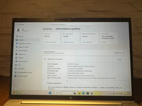 HP EliteBook 840 G9 I7-1270P 32GB  2 TO SSD 14" Full HD