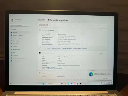 Microsoft Surface Laptop 6 ULTRA 7 165H +INTEL AI - 16G- 256GB 14 POUCE 3K TACTILE- ARC GRAPHICS
