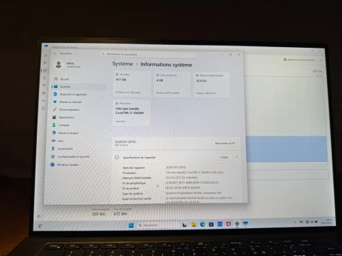 DELL XPS 15 9530 I7 13620H 32GO 512 GB SSD INTEL ARC A370M 4GO