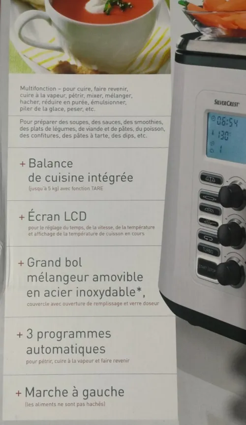Robot de cuisine fonction cuisson 