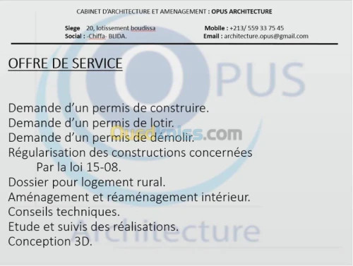 Cabinet d'architecture et Aménagement