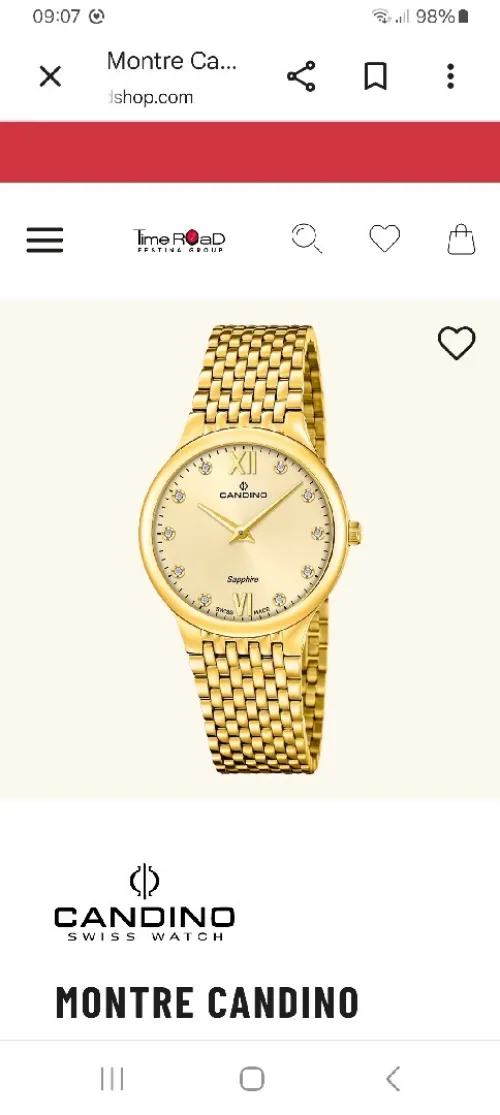 Vend montre femme marque Candino