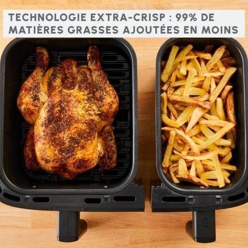 Friteuse Sans Huile Moulinex Dual Easy Fry & Grill 8,3L EZ905D20 Inox 