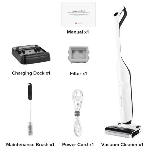 Balai Aspirateur Laveur Sans Fil Roborock Flexi Lite-17000pa - 40 Min Autonomie - Flexible-Écran LED
