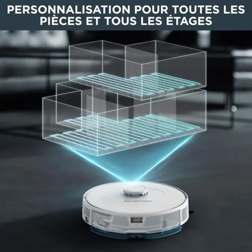 Aspirateur Robot Laveur Vidage Automatique, Nettoyage 4-En-1, Rowenta X-Plorer Serie 75 S+ RR8587WH