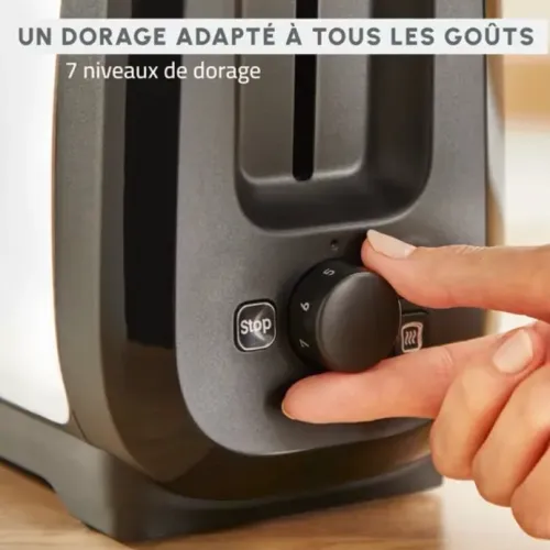 Moulinex Grille Pain Subito 1300W Noir & Inox LT5S0DE0