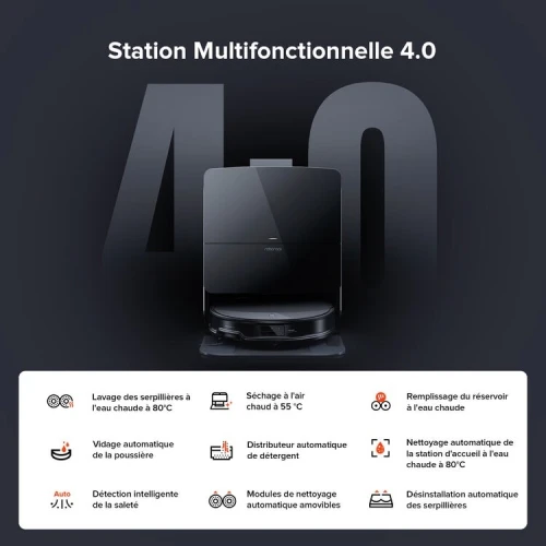Roborock Saros 10R Aspirateur Robot Laveur Avec Station Accueil Multifonctionnelle 4.0