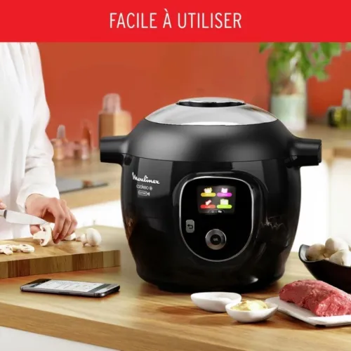 MOULINEX COOKEO+ CONNECT MULTICUISEUR INTELLIGENT 6 PROGRAMMES 200 RECETTES 6L NOIR 1600W CE867810