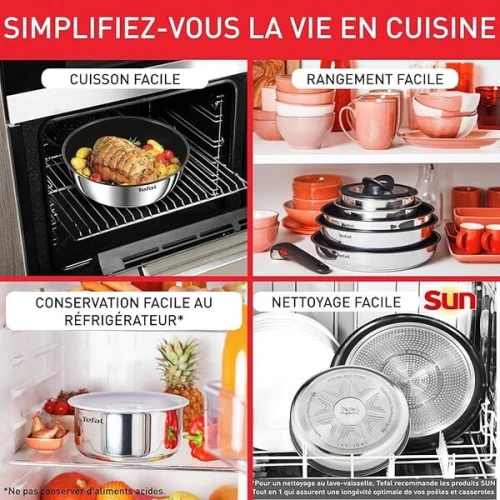 Batterie De Cuisine Tefal 20 Pieces Ingenio Emotion 20 Pieces L897SJ04