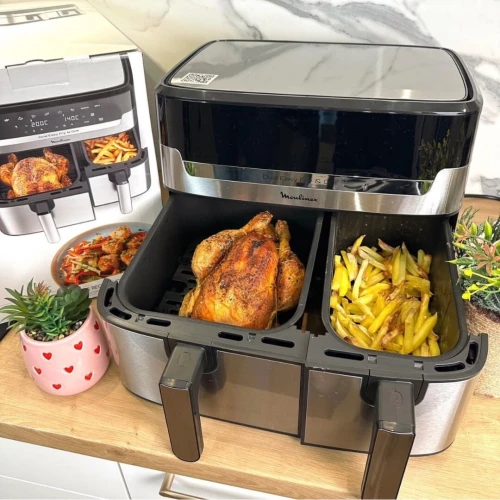 Friteuse Sans Huile Moulinex Dual Easy Fry & Grill 8,3L EZ905D20 Inox 