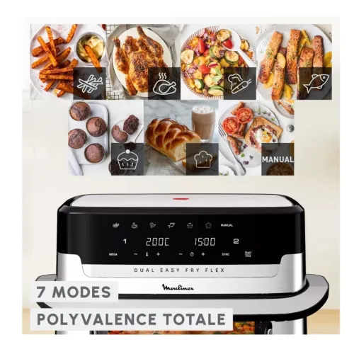 Moulinex Friteuse Sans Huile Easy Fry Dual Flex 9L 2700W EZ922DF0