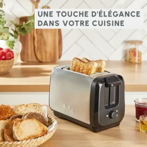 Moulinex Grille Pain Subito 1300W Noir & Inox LT5S0DE0