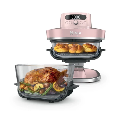 Friteuse Sans Huile NINJA CRISPi PRO 7En1 , 2 Récipients En Verre De 5.7 Et 2.3L Rose Quartz AS101EURS