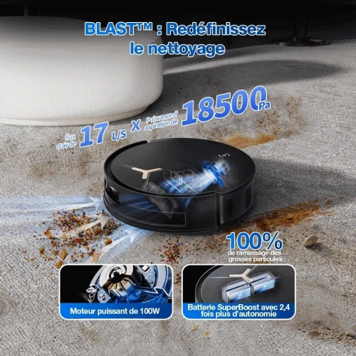 Aspirateur Robot Laveur Avec Station ECOVACS DEEBOT T50 MAX PRO OMNI Gen2 Noir